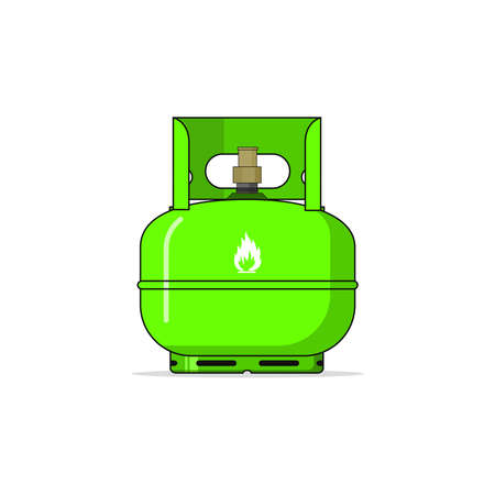Isolated green gas cylinder cartoon vector graphicsのイラスト素材