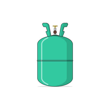 Isolated freon gas cylinder cartoon vector graphicsのイラスト素材