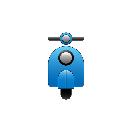 Cute scooter front view vector graphicsのイラスト素材