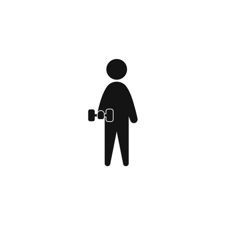 Man lifting dumbbell icon vector graphicsのイラスト素材
