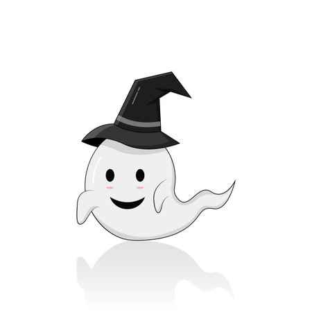 Cute spooky ghost vector graphicsのイラスト素材