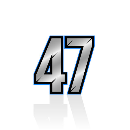 Number 47 racing race number vector graphicsのイラスト素材