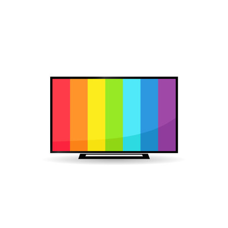 Led tv with rainbow screen vector graphicsのイラスト素材