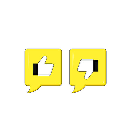 Like and unlike symbol with message bubble vector graphicsのイラスト素材