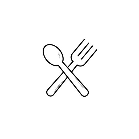 Spoon and fork icon vector graphicsのイラスト素材