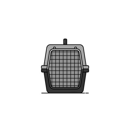 Cat transporter cage isolated vector graphicsのイラスト素材
