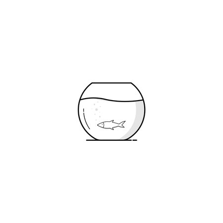 Glass round aquarium icon isolated vector graphicsのイラスト素材