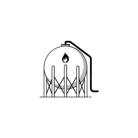 Lng storage tank isolated vector graphicsのイラスト素材