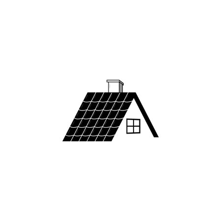 Roof with chimney icon isolated vector graphicsのイラスト素材