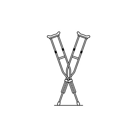Crutches icon isolated vector graphicsのイラスト素材
