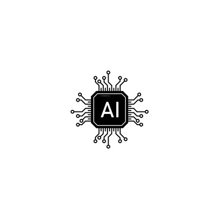 AI processor icon isolated vector graphicsのイラスト素材