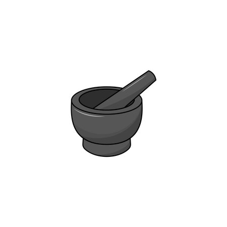Mortar and pestle isolated vector graphicsのイラスト素材