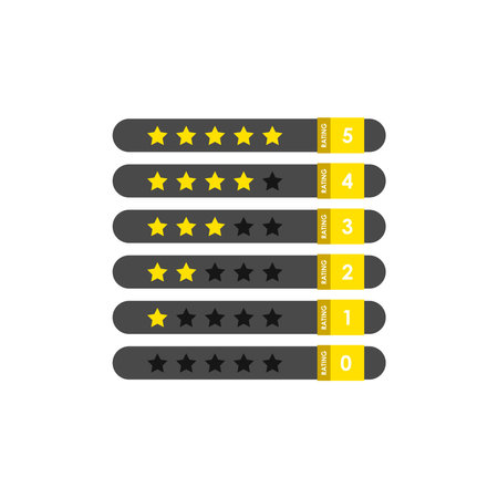 Golden star rating or customer feedback vector graphicsのイラスト素材