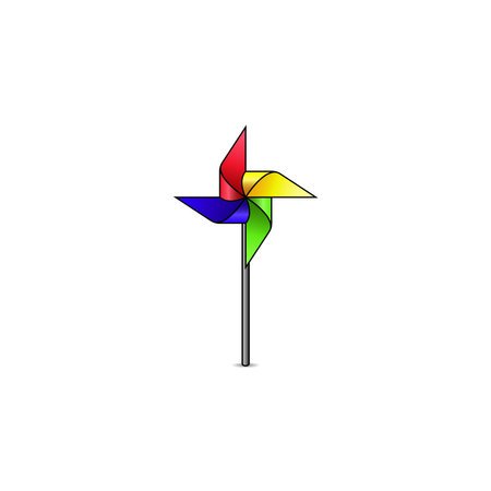 paper windmill toy vector graphicsのイラスト素材