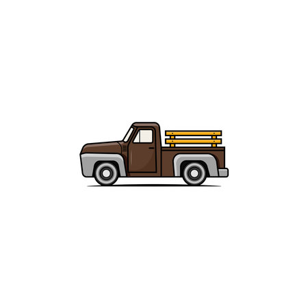 Classic pickup truck vector graphicsのイラスト素材