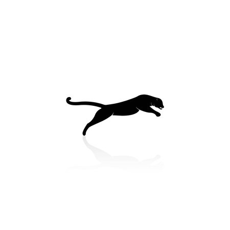 panther jumping icon vector graphicsのイラスト素材