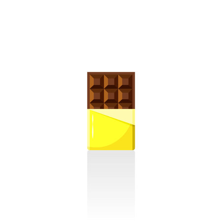 Chocolate bar in opened wrapped vector graphicsのイラスト素材