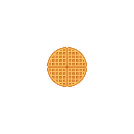 Round waffle, Belgian waffle isolated vector graphicsのイラスト素材