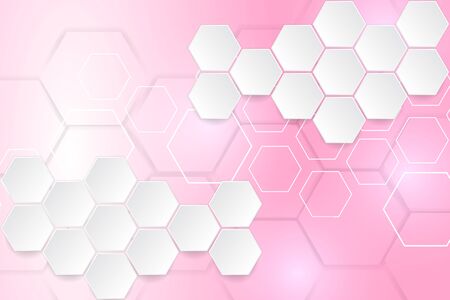Hi-tech background design. The concept of chemical engineering, genetic research, innovative technologies. Hexagonal background for digital technology, medicine, science, research and healthcare.のイラスト素材
