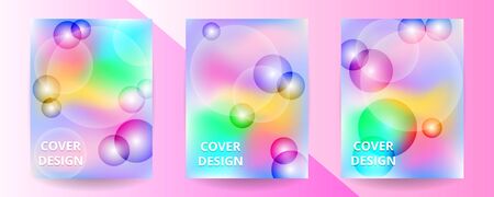 Cover templates for modern geometric design. Applicable for posters, banners, brochures, covers, flyers, booklets. Beautiful background in pastel colors.のイラスト素材