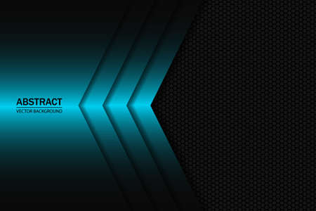 Metallic shapes on a hexagonal black grid. Dark carbon fiber texture.のイラスト素材