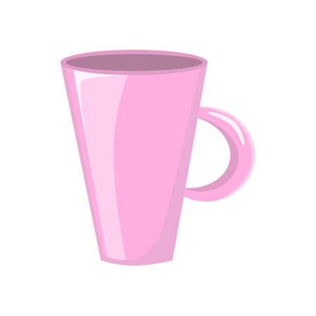 cute bright mug with highlights and shadows vector on a white backgroundのイラスト素材