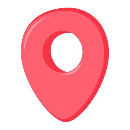 pin. Red direction pointer on folded city map, gps navigation and travel locati on vector position search sticker 3d iconのイラスト素材