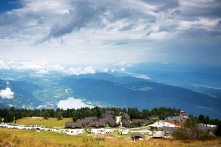 little town in the mountainsの写真素材