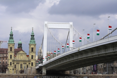 the Elisabeth Bridge in Budapestのeditorial素材