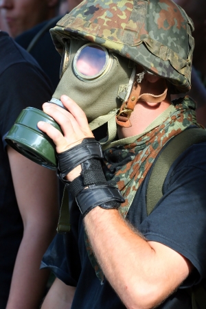 hungarian rebels in gas maskのeditorial素材