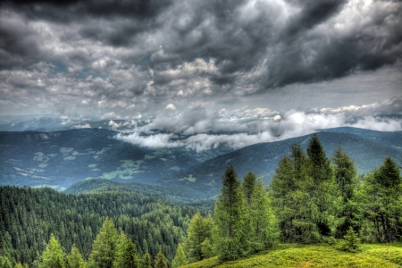 Landscape of mountains and cloudsの写真素材