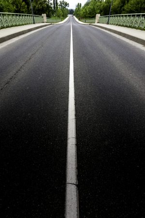 close up view of a road going through the bridgeの写真素材