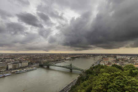 The Szabadsag  Liberty  Bridge at Budapest, Hungaryの写真素材