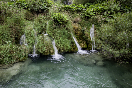 waterfall at Plitvice lakes, Croatiaの写真素材