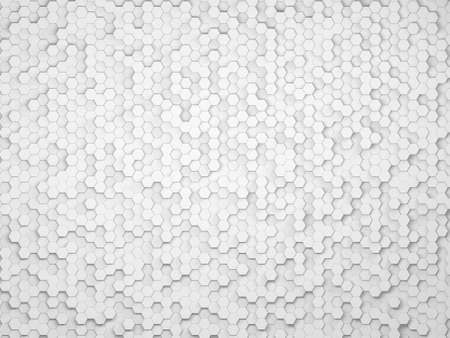 Hexagonal white wall abstract background for your projects