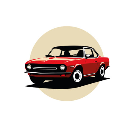 Vintage car vector illustration. retro car icon. classic car.のイラスト素材