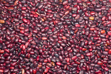 Macro shot of raw red beans, background