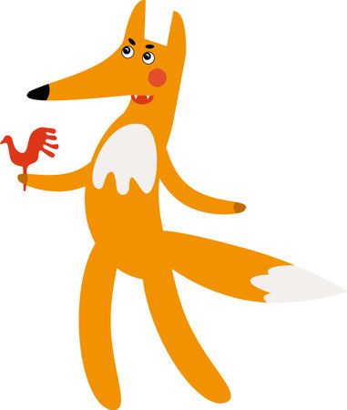 The joyful Fox with a red candy cock from caramelのイラスト素材