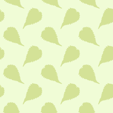 Light green background with outlines of leaves of nettleのイラスト素材