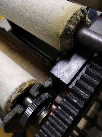 Offset printing machine for the production of high-quality illustrations for printing. for printing of the 20th centuryの写真素材