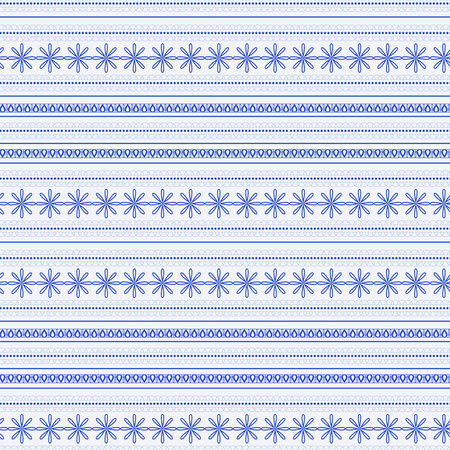Light blue and blue with white and folk pattern with dots lines and colorsのイラスト素材