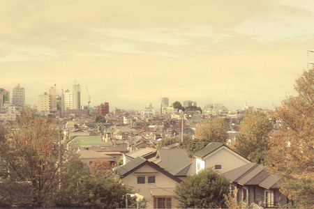 Rooftop with warm skyの写真素材