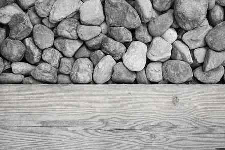 Wood and stone floor black and whiteの写真素材