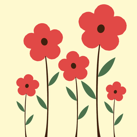 Spring flowers, vector illustrationのイラスト素材