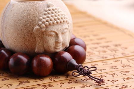 Lobular red sandalwood prayer beads braceletsの写真素材