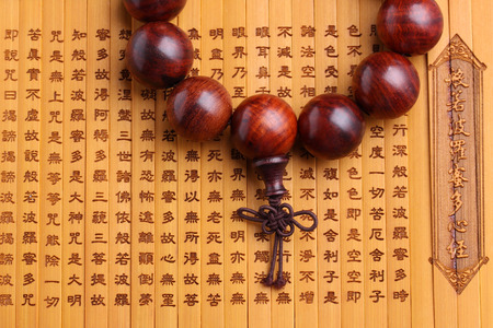 Lobular red sandalwood prayer beads braceletsの写真素材