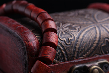 Lobular red sandalwood prayer beads braceletsの写真素材