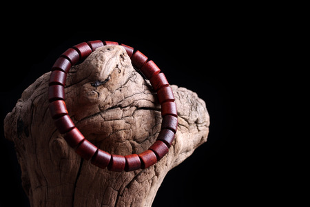 Lobular red sandalwood prayer beads braceletsの写真素材