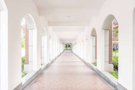Archway corridor in white styleの写真素材