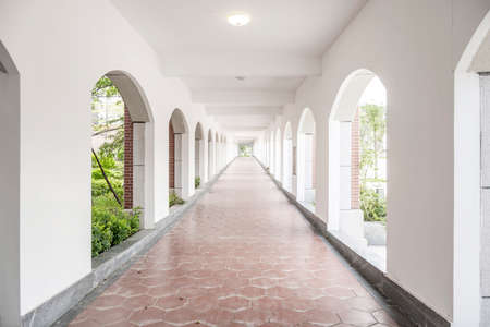 Archway corridor in white styleの写真素材